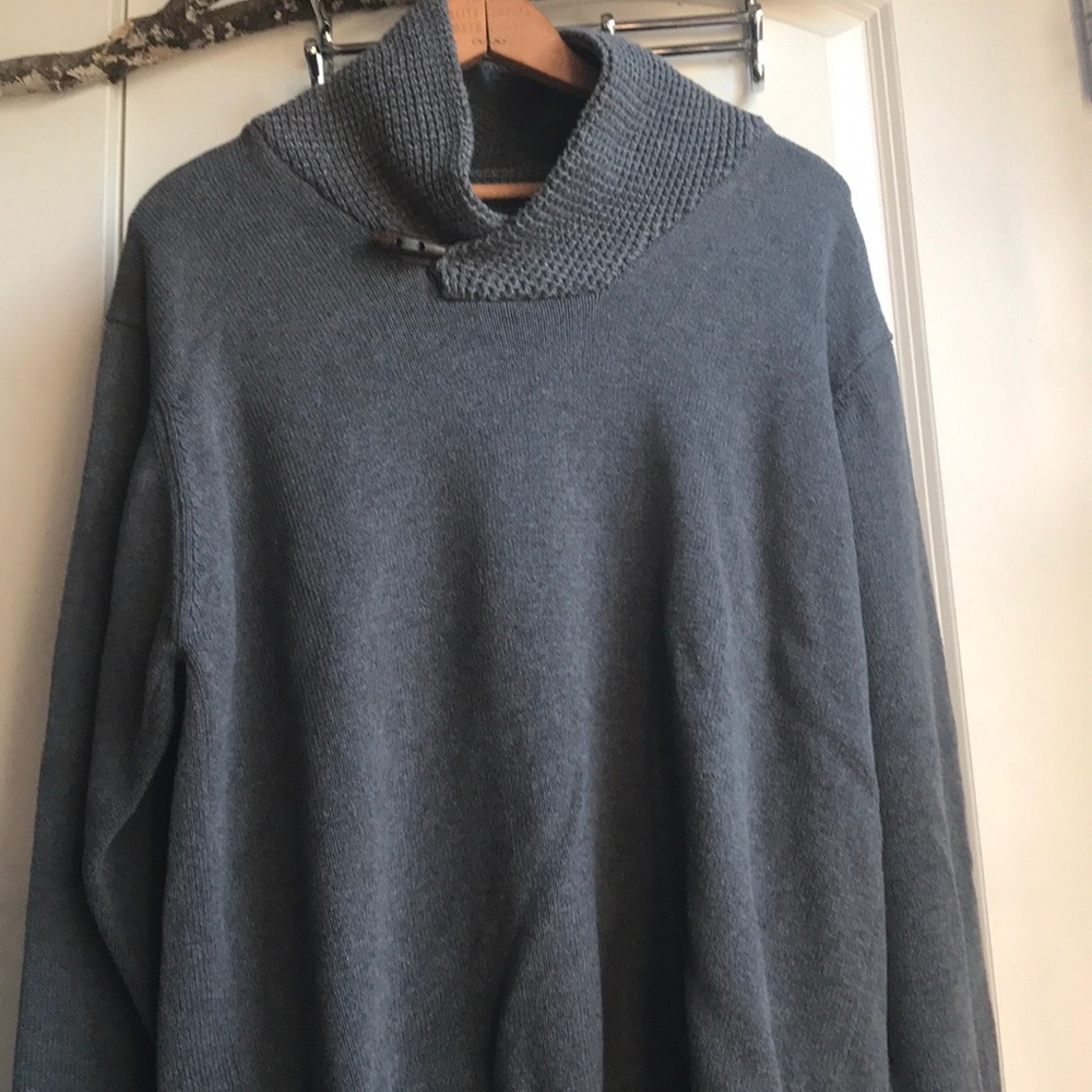 Soft and warm 100% cotton gray cowl neck  sweater